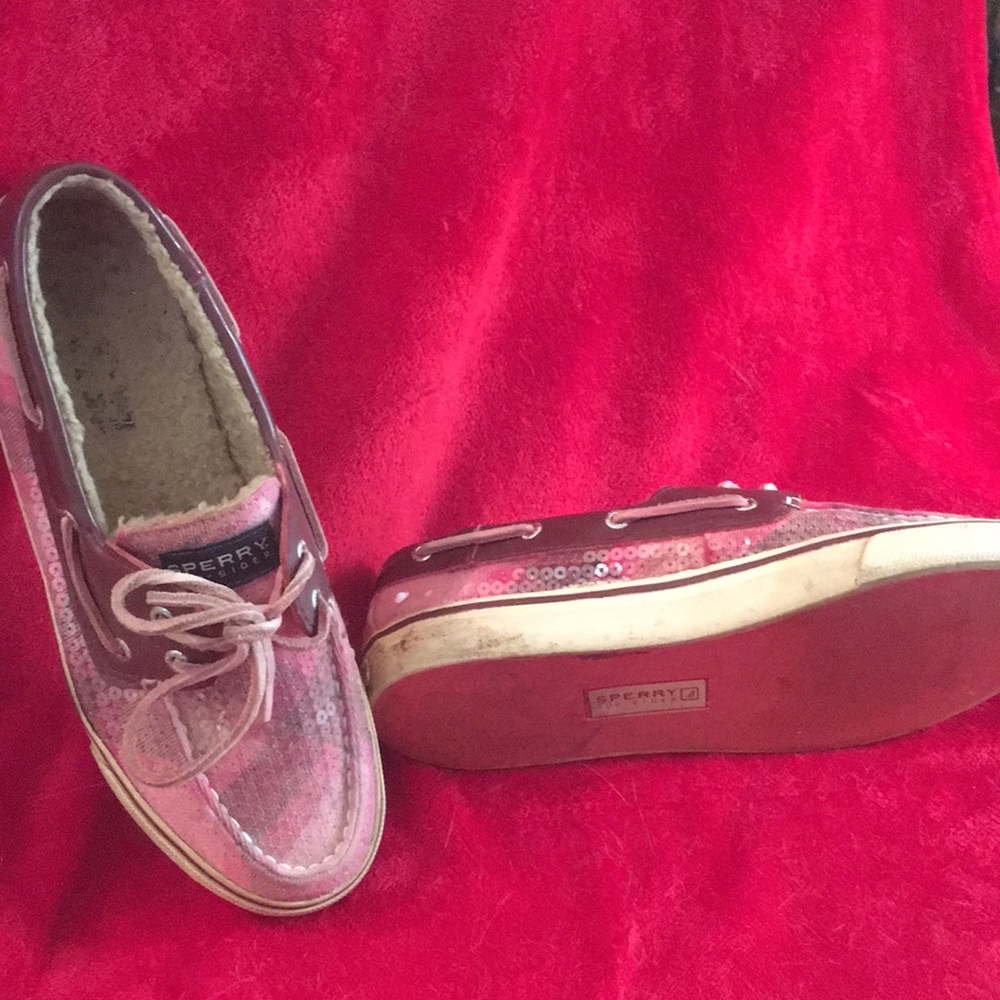 Pink sequin Sperrys